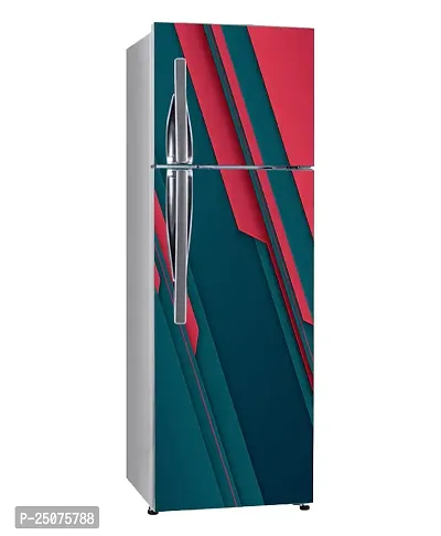 Decorative Abstract 3D Red and Dark Green Design Wallpaper Sticker for Fridge Dcor-thumb2