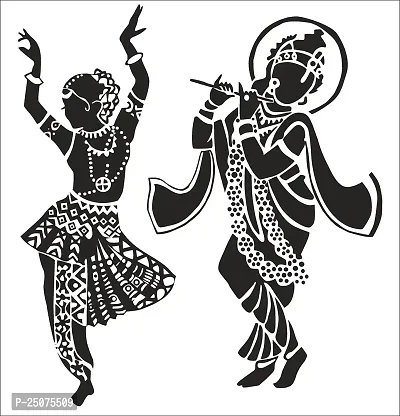 Home d?cor Dancing Radha Krishna wallsticker (PVC Vinyl Covering Area 64X171 cm)-thumb0