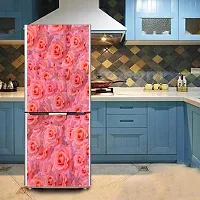 Decorative Abstract Wet Pink Flower, Nature, Garden Wallpaper Sticker for Fridge Dcor-thumb3