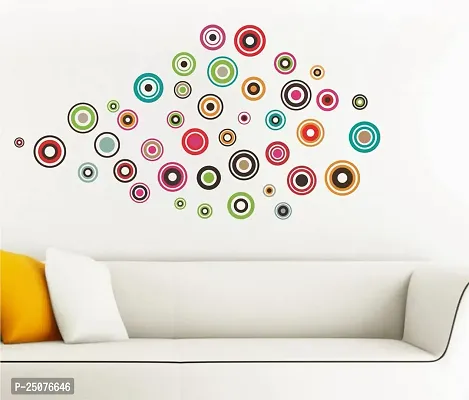 Lakshit Enterprises Beautiful Colorful Polka Motifs Wall Sticker Multicolor PVC Vinyl 70x120 Cm-thumb3