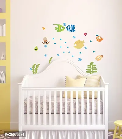 Abstract Multicolour Star Fish Lovely Fish Wall Sticker for Home d?cor (PVC Vinyl Covering Area 88.5X88 cm)-thumb2