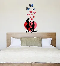 Decorative Lovely Couple with Hearts  Butterflies Wall Sticker-thumb4