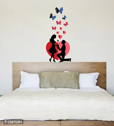 Decorative Lovely Couple with Hearts  Butterflies Wall Sticker-thumb5