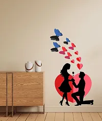 Decorative Lovely Couple with Hearts  Butterflies Wall Sticker-thumb3