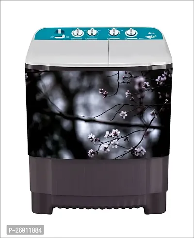 decorative abstract dark theme flower wallpaper washing machine-thumb0