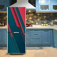 Decorative Abstract 3D Red and Dark Green Design Wallpaper Sticker for Fridge Dcor-thumb3