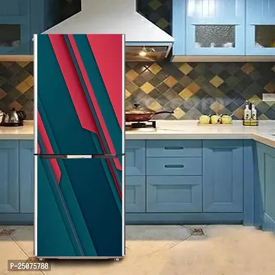 Decorative Abstract 3D Red and Dark Green Design Wallpaper Sticker for Fridge Dcor-thumb4