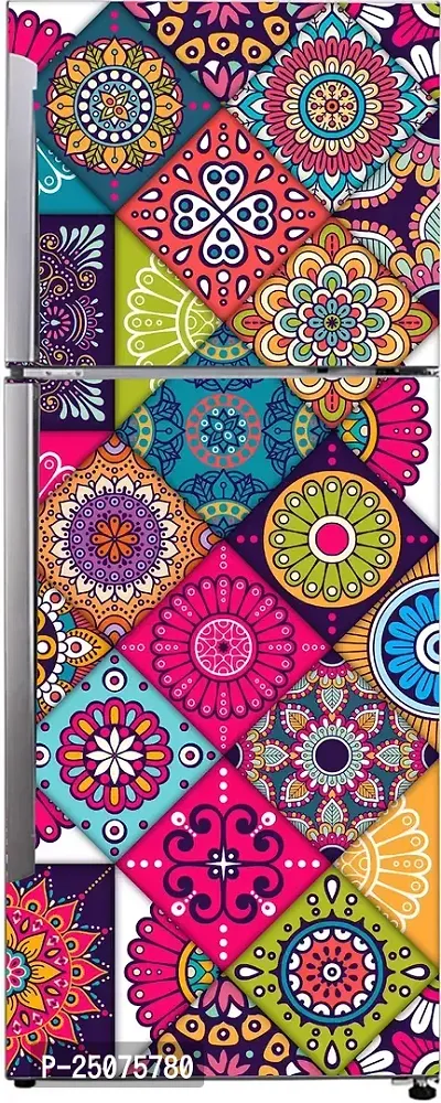 Decorative Abstract Multicolor Mandala Design Wallpaper Sticker for Fridge Dcor