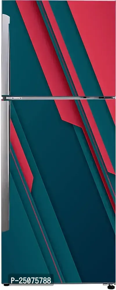 Decorative Abstract 3D Red and Dark Green Design Wallpaper Sticker for Fridge Dcor