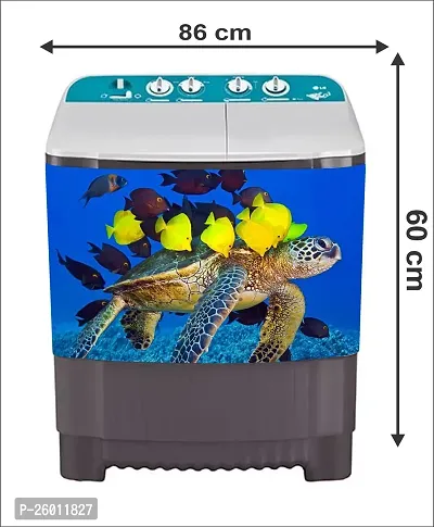 decorative abstract natural fishes water washing machine sticker-thumb3