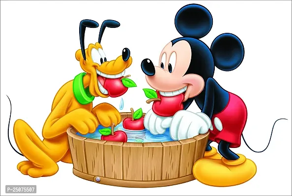 Mickey Mouse with Tiger (PVC Vinyl Covering Area 81X54 cm)-thumb0