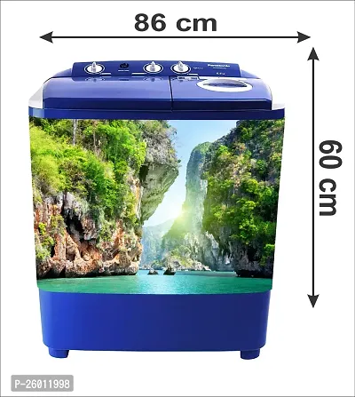 decorative abstract tree leaves nature water washing machine sticker-thumb3