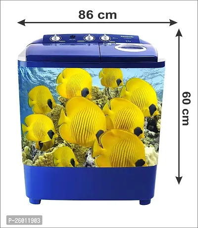 decorative yellow fishes water washing machine sticker-thumb3