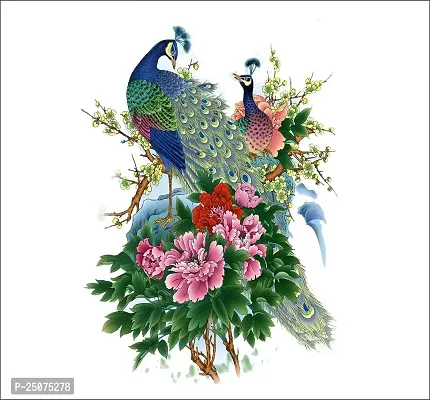 Beautiful Peocock Wall Sticker ( Cover Area :- 56 X 75 cm)-thumb0