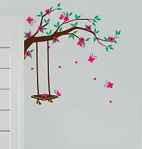 Lakshit Enterprises Swing on a Tree Branch Decorative Wall Sticker Multicolor PVC Vinyl 85x90 Cm-thumb4