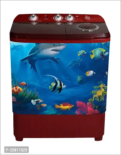 decorative abstract fishes water washingmachine sticker-thumb2