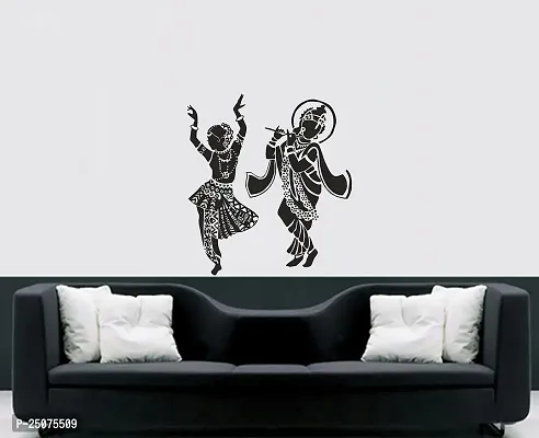 Home d?cor Dancing Radha Krishna wallsticker (PVC Vinyl Covering Area 64X171 cm)-thumb3