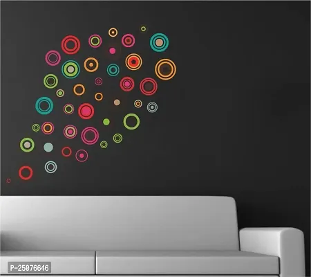 Lakshit Enterprises Beautiful Colorful Polka Motifs Wall Sticker Multicolor PVC Vinyl 70x120 Cm-thumb2