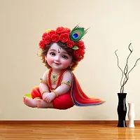 Cute Krishna Baby in Red Dress Pvc Vinyl Wall Sticker-thumb3