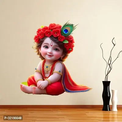 Cute Krishna Baby in Red Dress Pvc Vinyl Wall Sticker-thumb4