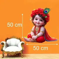 Cute Krishna Baby in Red Dress Pvc Vinyl Wall Sticker-thumb1