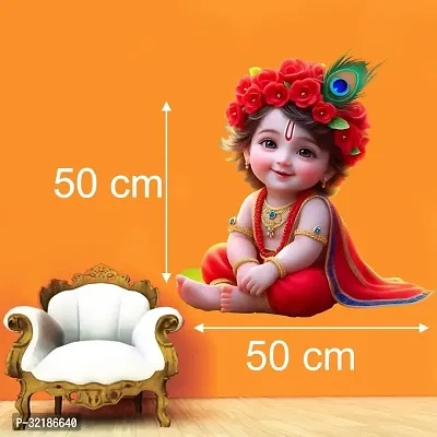 Cute Krishna Baby in Red Dress Pvc Vinyl Wall Sticker-thumb2