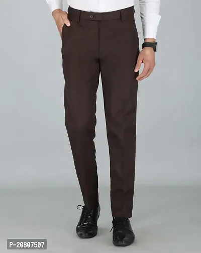 JEENAY Classic Men's Formal Pants/Formal Slim Fit Trousers | Formal Office Pants |Coffy-thumb0