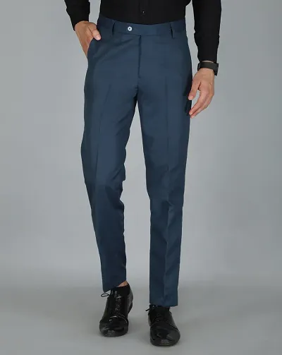 Stylish Cotton Blend Mid-Rise Trouser For Men