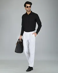 JEENAY Classic Men's Formal Pants/Formal Slim Fit Trousers | Formal Office Pants |White-thumb3