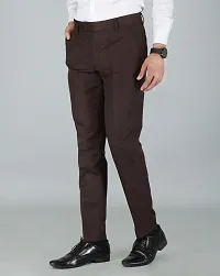 JEENAY Classic Men's Formal Pants/Formal Slim Fit Trousers | Formal Office Pants |Coffy-thumb1