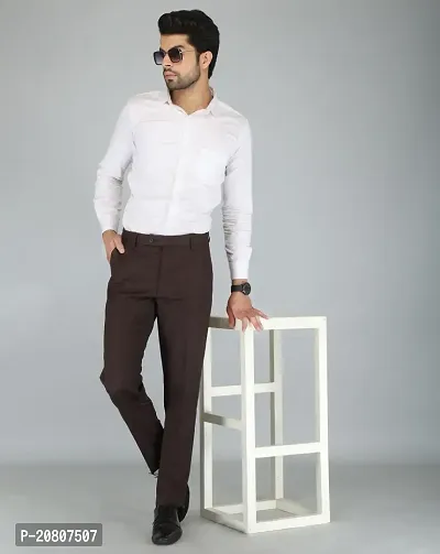 JEENAY Classic Men's Formal Pants/Formal Slim Fit Trousers | Formal Office Pants |Coffy-thumb4