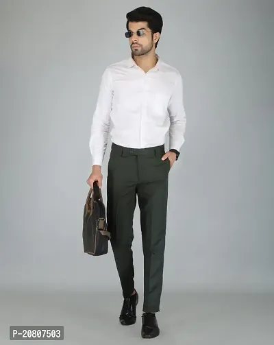 JEENAY Classic Men's Formal Pants/Formal Slim Fit Trousers | Formal Office Pants Bt Green-thumb4