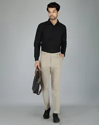 JEENAY Classic Men's Formal Pants/Formal Slim Fit Trousers | Formal Office Pants |Beige-thumb3