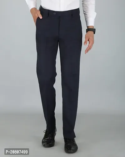 JEENAY Classic Men's Formal Pants/Formal Slim Fit Trousers | Formal Office Pants |Navy Blue