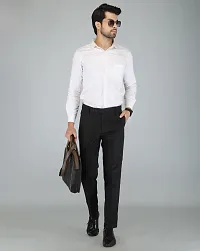 JEENAY Classic Men's Formal Pants/Formal Slim Fit Trousers | Formal Office Pants |Black-thumb3