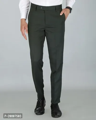 JEENAY Classic Men's Formal Pants/Formal Slim Fit Trousers | Formal Office Pants Bt Green