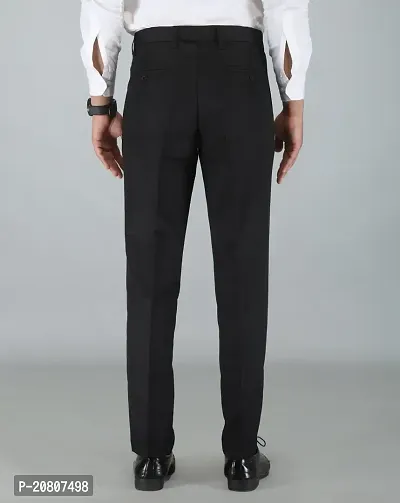 JEENAY Classic Men's Formal Pants/Formal Slim Fit Trousers | Formal Office Pants |Black-thumb3