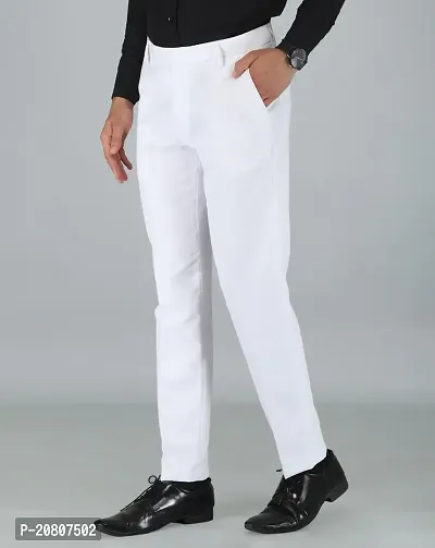 JEENAY Classic Men's Formal Pants/Formal Slim Fit Trousers | Formal Office Pants |White-thumb2