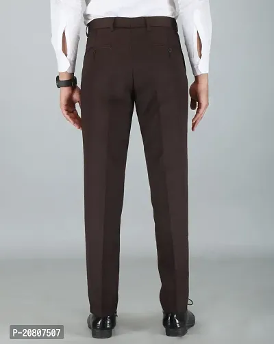 JEENAY Classic Men's Formal Pants/Formal Slim Fit Trousers | Formal Office Pants |Coffy-thumb3