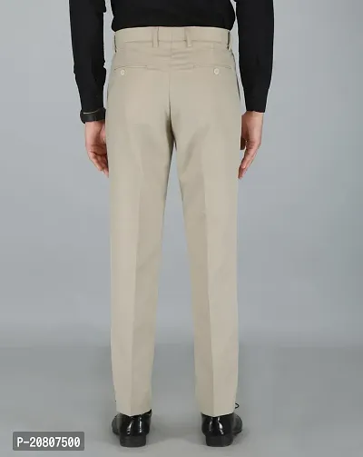 JEENAY Classic Men's Formal Pants/Formal Slim Fit Trousers | Formal Office Pants |Beige-thumb3