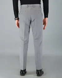 JEENAY Classic Men's Formal Pants/Formal Slim Fit Trousers | Formal Office Pants |Lt Grey-thumb1