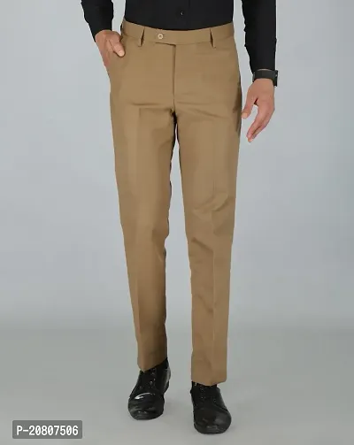 JEENAY Classic Men's Formal Pants/Formal Slim Fit Trousers | Formal Office Pants |Khaki