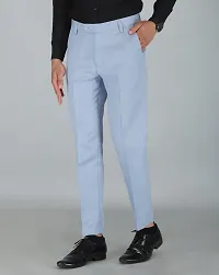 JEENAY Classic Men's Formal Pants/Formal Slim Fit Trousers | Formal Office Pants |Sky Blue-thumb1