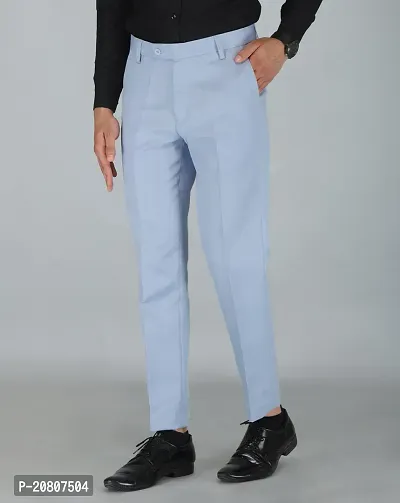 JEENAY Classic Men's Formal Pants/Formal Slim Fit Trousers | Formal Office Pants |Sky Blue-thumb2