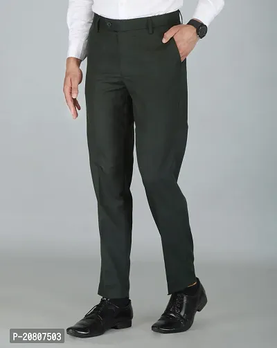 JEENAY Classic Men's Formal Pants/Formal Slim Fit Trousers | Formal Office Pants Bt Green-thumb2