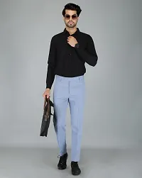 JEENAY Classic Men's Formal Pants/Formal Slim Fit Trousers | Formal Office Pants |Sky Blue-thumb3