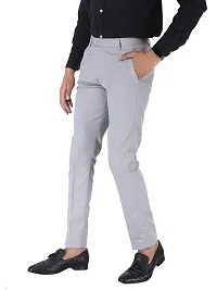 Polyester Mid Rise Formal Trousers For Men Pack of 2-thumb1