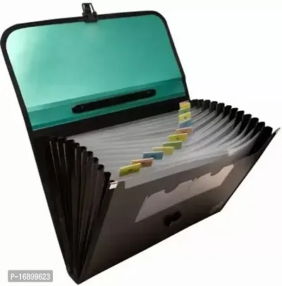 File Organizer | Waterproof Accordian File Folder Filing Briefcase, Durable Portable, A4 Letter Size For Travel, Home, Office-thumb0