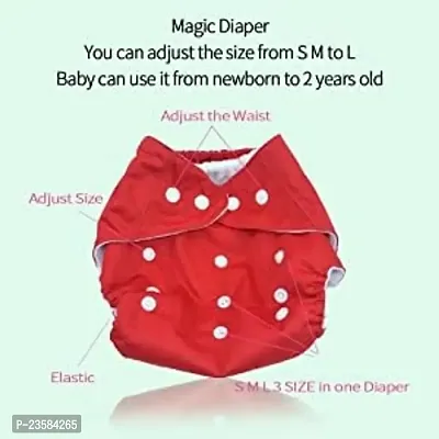 Cloth Diaper for 1 to 2 Year Baby | Reusable Diaper for New Born Baby | Waterproof Diaper (1 Diaper with 1 Inserts Pad) Random-Color-thumb5