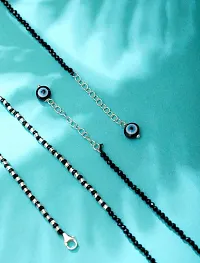 Stylish Womens Evil Eye Anklet with Oxidised Beads (Pair of 2)-thumb3